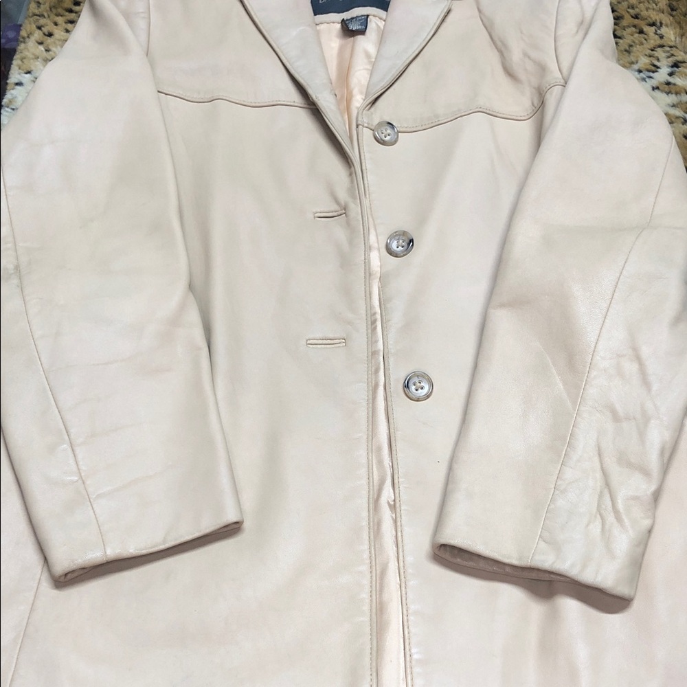 Banana Republic Cream Leather Jacket